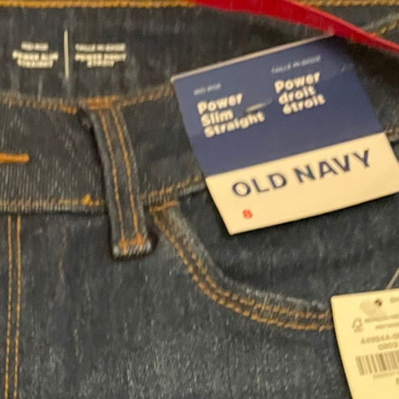 Old Navy Power Slim Straight Leg Size 8 Dark Denim NWT! - Picture 7 of 8